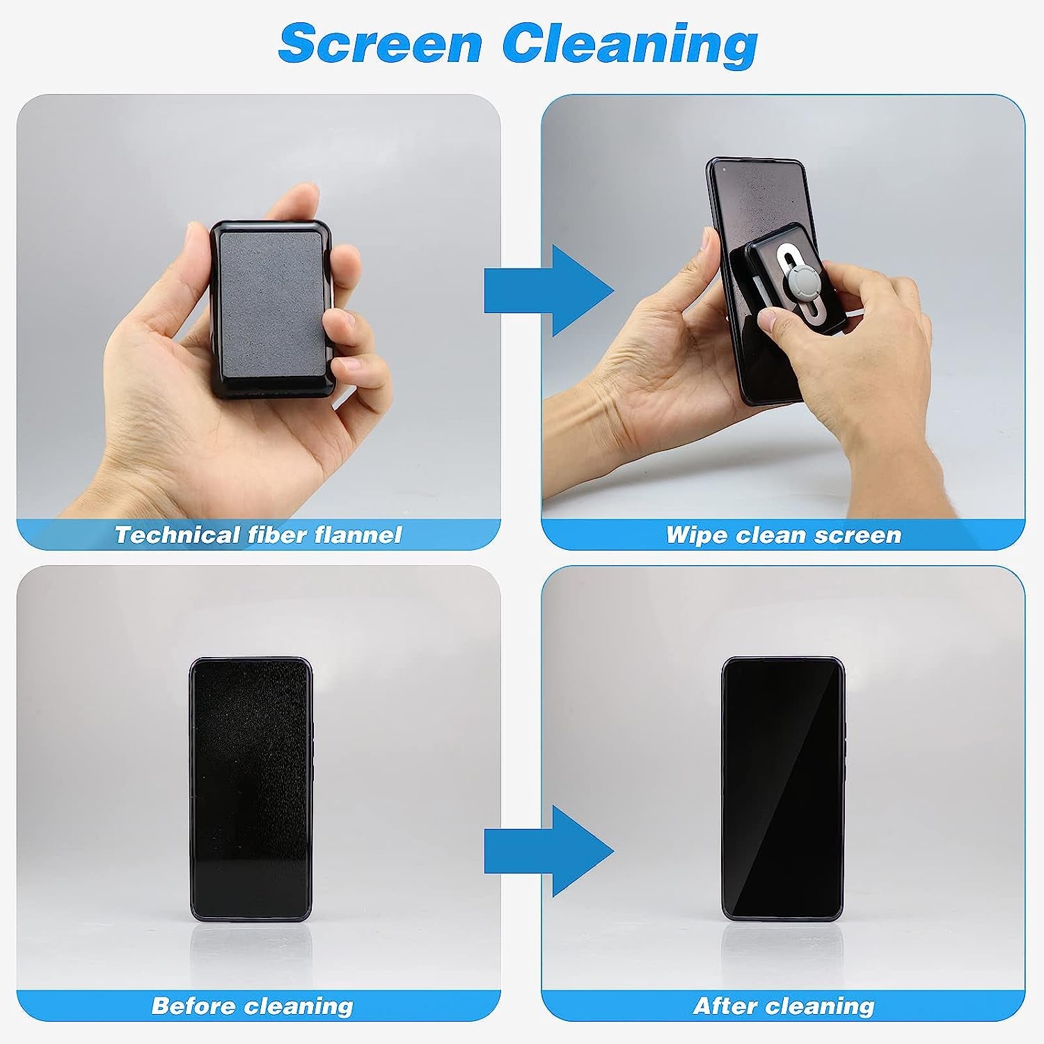 Airpod Cleaner Kit, Howkes 6 in 1 Keyboard Cleaning Kit with Key Puller, Electronic Cleaner Kit for Phone Computer Macbook Earbud, Portable All-In-One Cleaning Kit (Black)  Shenzhen Mackinpoint Technology Co.   