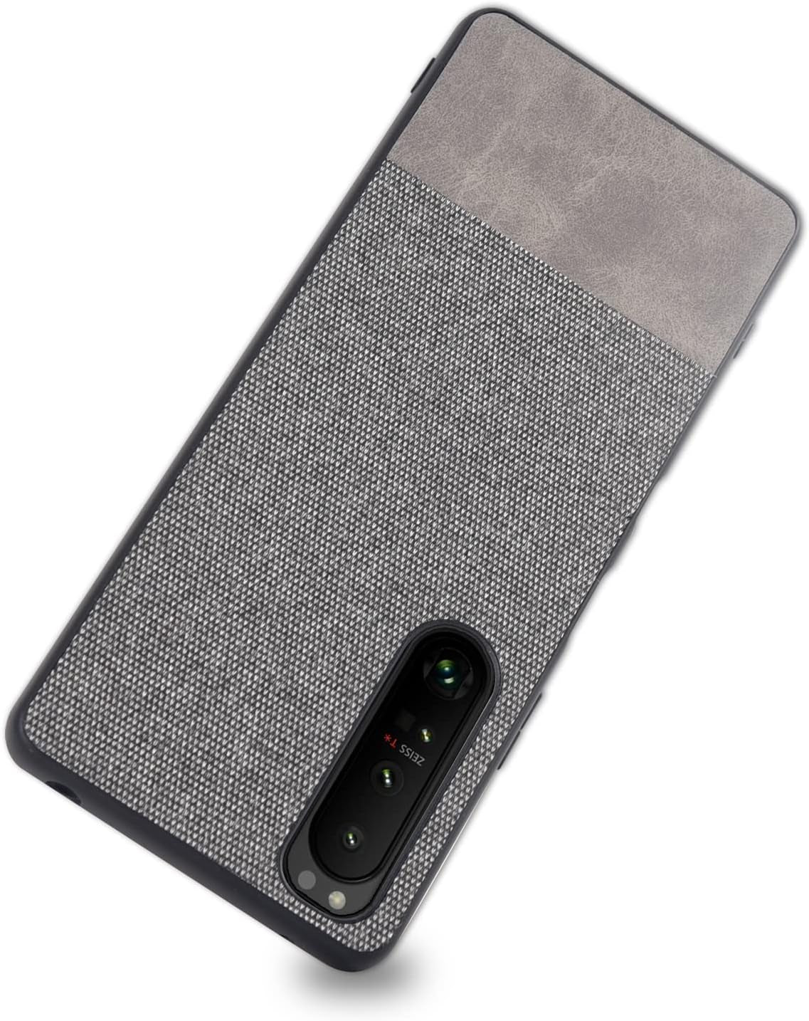 Compatible with Sony Xperia 1 III, Slim Business Casual Cloth Fabric Cover with TPU Interior Scratch Classic Durable Case for Sony Xperia 1 Iii-Splicing Black  XBS-Better   