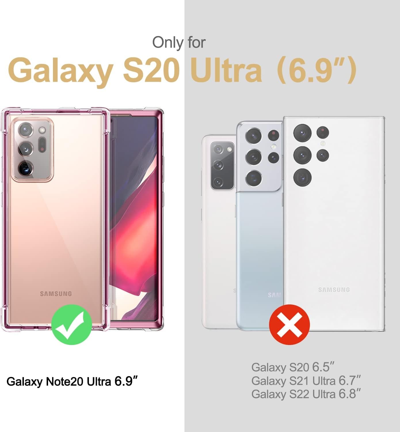 SURITCH Clear Case for Samsung Galaxy Note 20 Ultra (Only) 6.9-Inch, [Built-In Screen Protector] Full Body Protection Bumper Shockproof Rugged Protective Phone Cover for 20 Ultra -(Dark Magenta)  SURITCH   