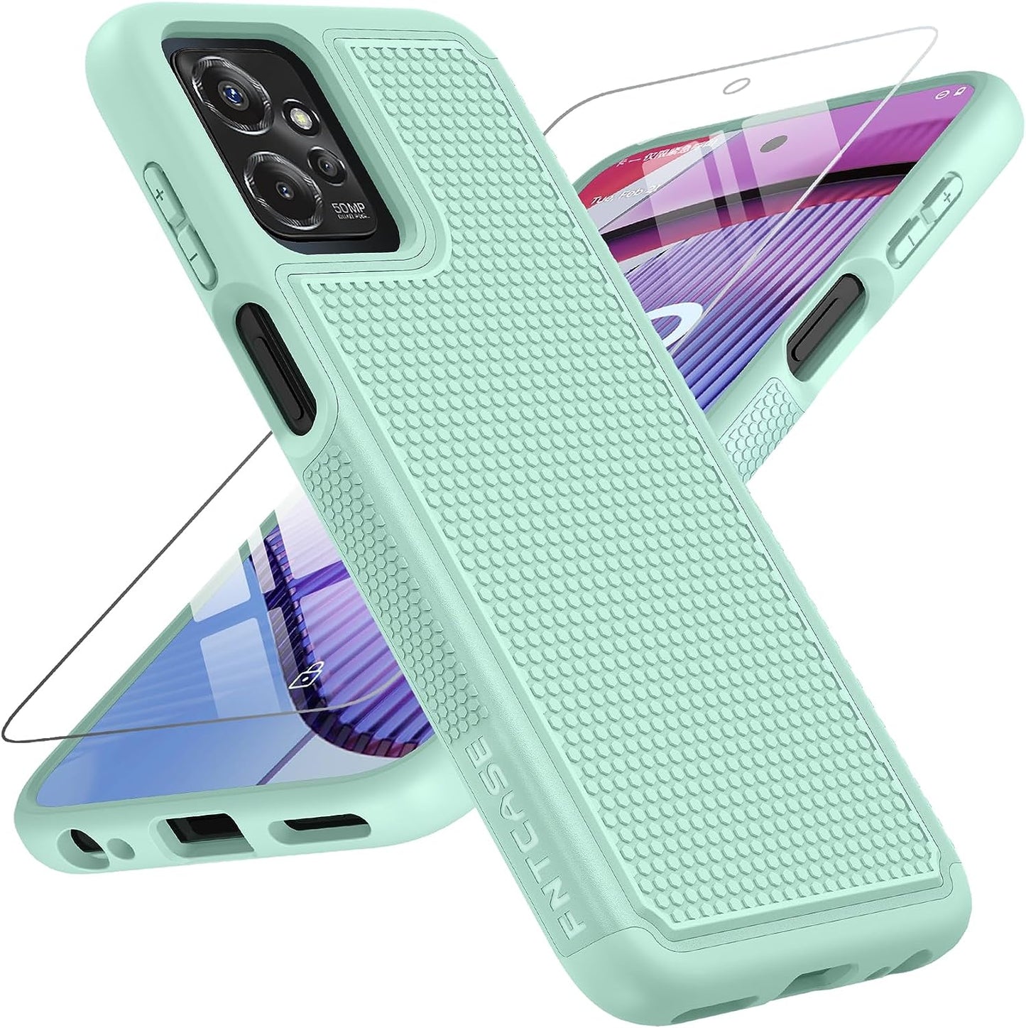 FNTCASE for Motorola Moto G-Power-5G 2023 Case: Moto G 5G 2023 Case Dual Layer Shockproof Protective Textured Design Cell Phone Cover Heavy Duty Rugged Tough Back Hardshell Hybrid Slim Basic Case  FNTCASE Mint Green 2023 Phone Case  
