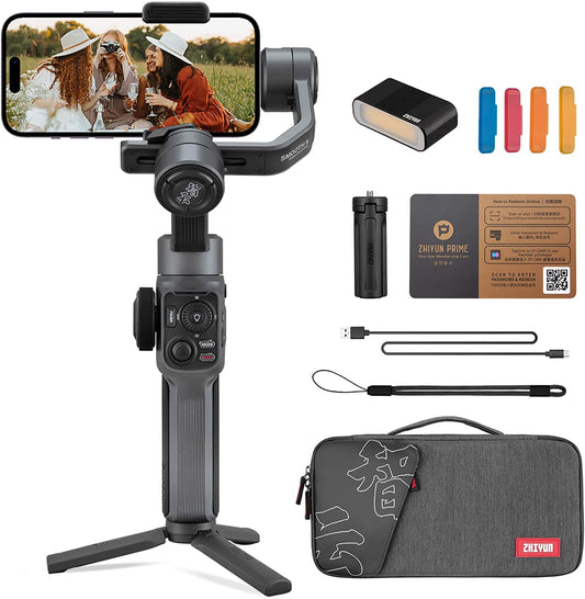 ZHIYUN Smooth 5 Combo - Gimbal Stabilizer for Iphone 14/13/12/11 Pro Max X & Android Phone, 3-Axis Gimbal W/Smartfollow, for Youtube Tiktok Vlog Professional Video Record, Compatible W/Filmic Pro  zhi yun   