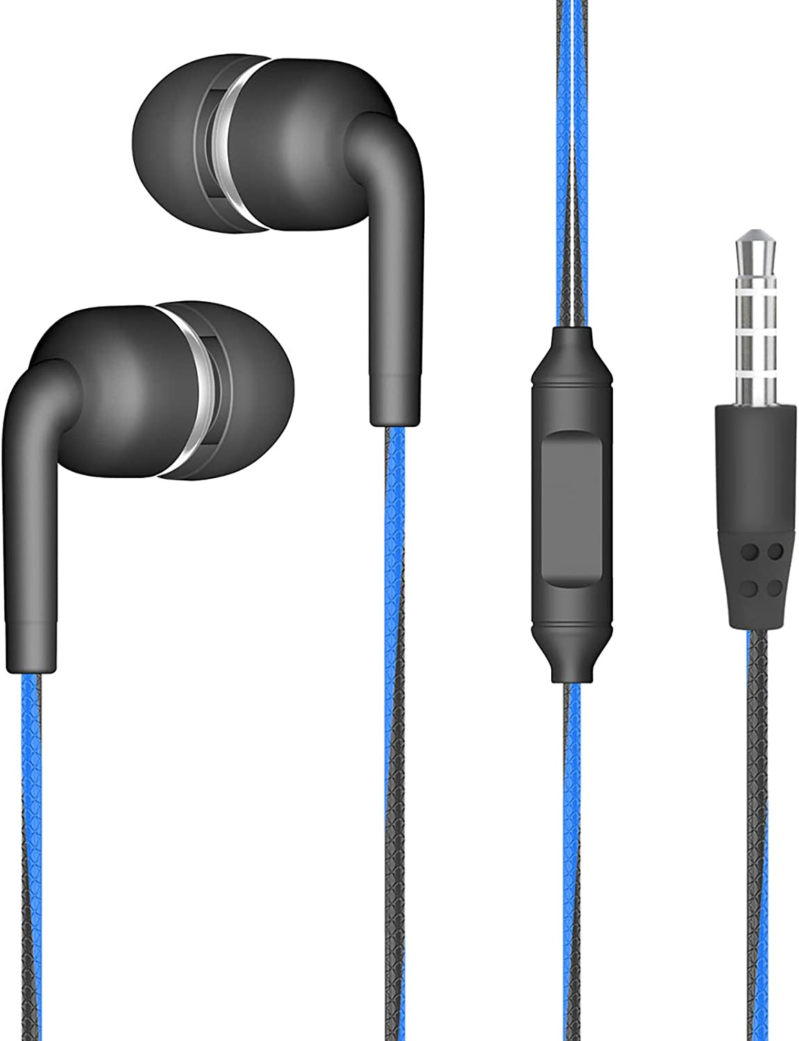 FUELEGO Fashion Noise Canceling Wired Headphones with Mic 3.5Mm Portable Wired Headphones for Ios Android Smartphone Laptop MP3 Gaming Walkman (Black)  FUELEGO   