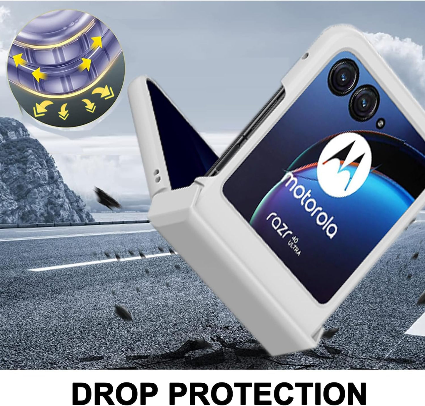 NINKI Compatible Motorola Razr plus Case 2023 with Hinge Protection,Motorola Razr+ 2023 Case Thin,Cute Hard PC Protective Phone Case for Motorola Razr 40 Ultra Case New Moto Razr plus 2023 Case White  NINKI   