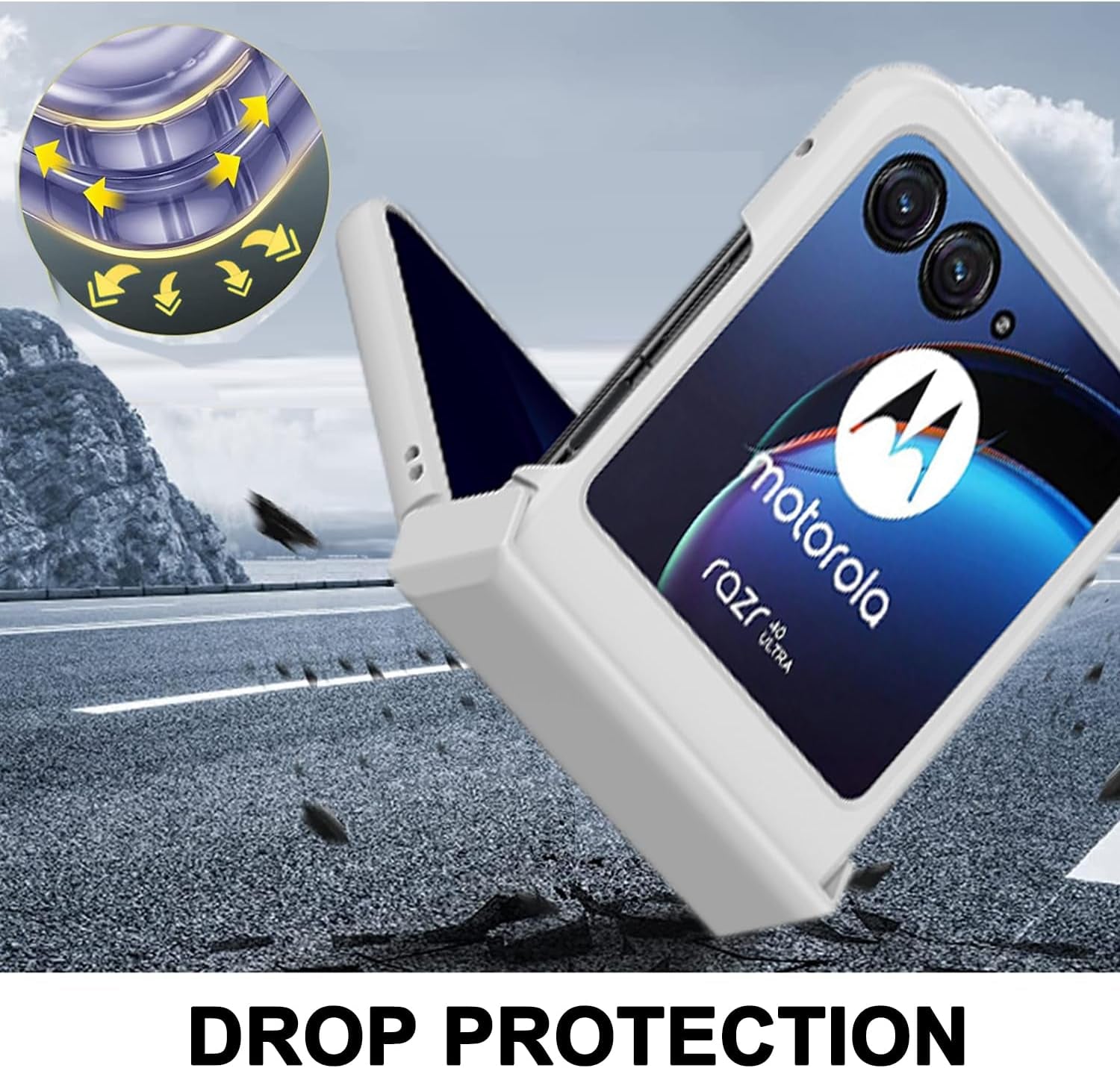 NINKI Compatible Motorola Razr plus Case 2023 with Hinge Protection,Motorola Razr+ 2023 Case Thin,Cute Hard PC Protective Phone Case for Motorola Razr 40 Ultra Case New Moto Razr plus 2023 Case White  NINKI   