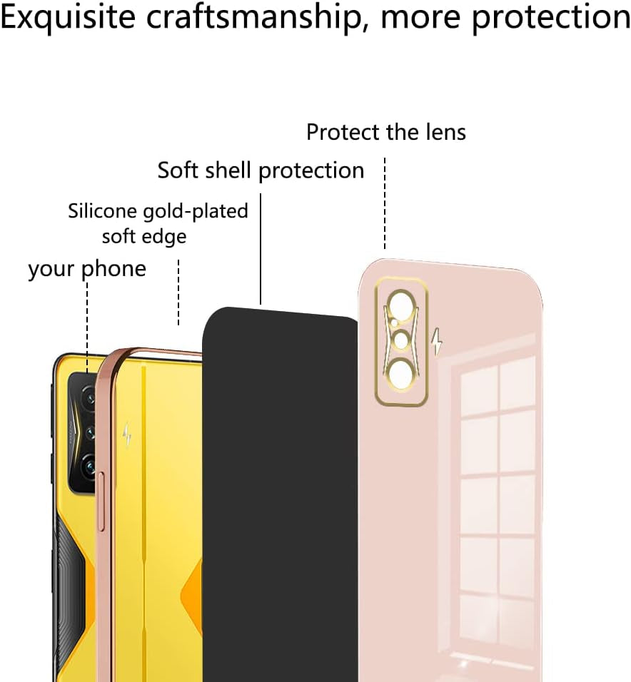 Wousunly Compatible with Xiaomi Poco F4 GT Case Silicone Pink, Plating Xiaomi Poco F4 GT Phone Case Shockproof Thin and Soft Cover (Pink)  Wousunly   