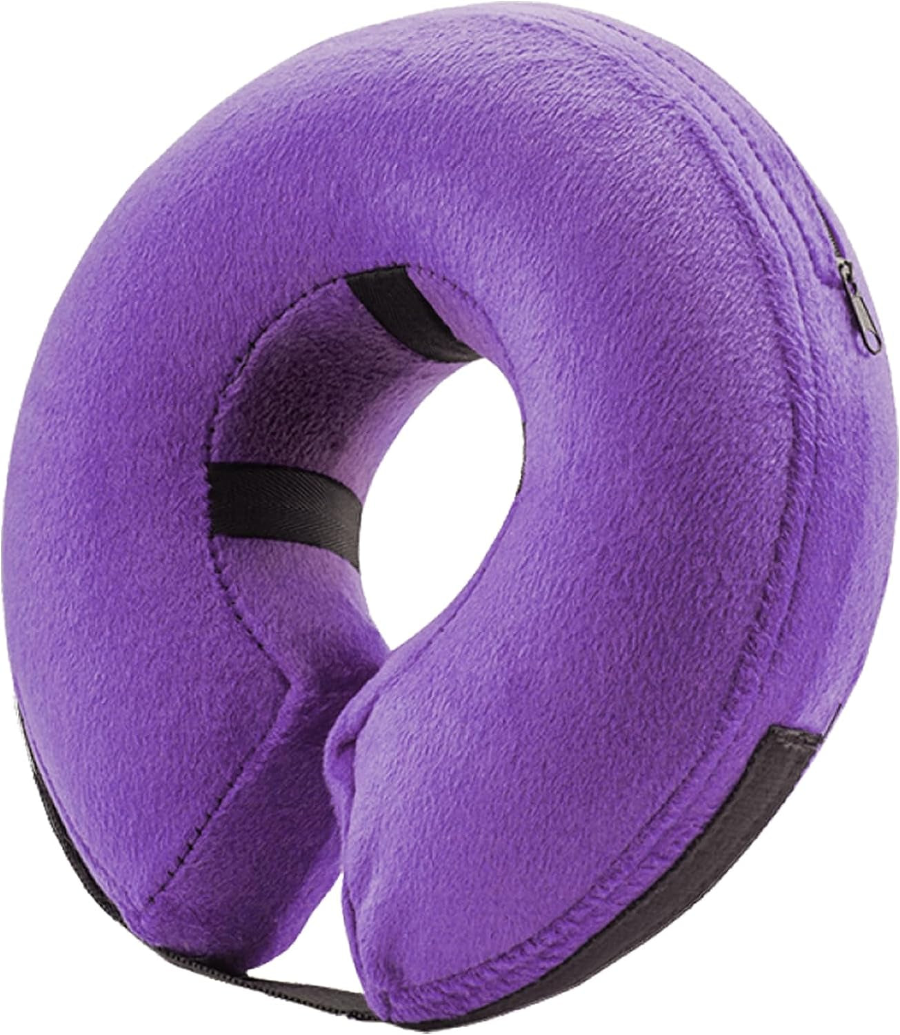 BENCMATE Protective Inflatable Collar for Dogs and Cats - Soft Pet Recovery Collar Does Not Block Vision E-Collar (Medium, Blue)  BENCMATE Purple [Neck:5"-8"] Small 