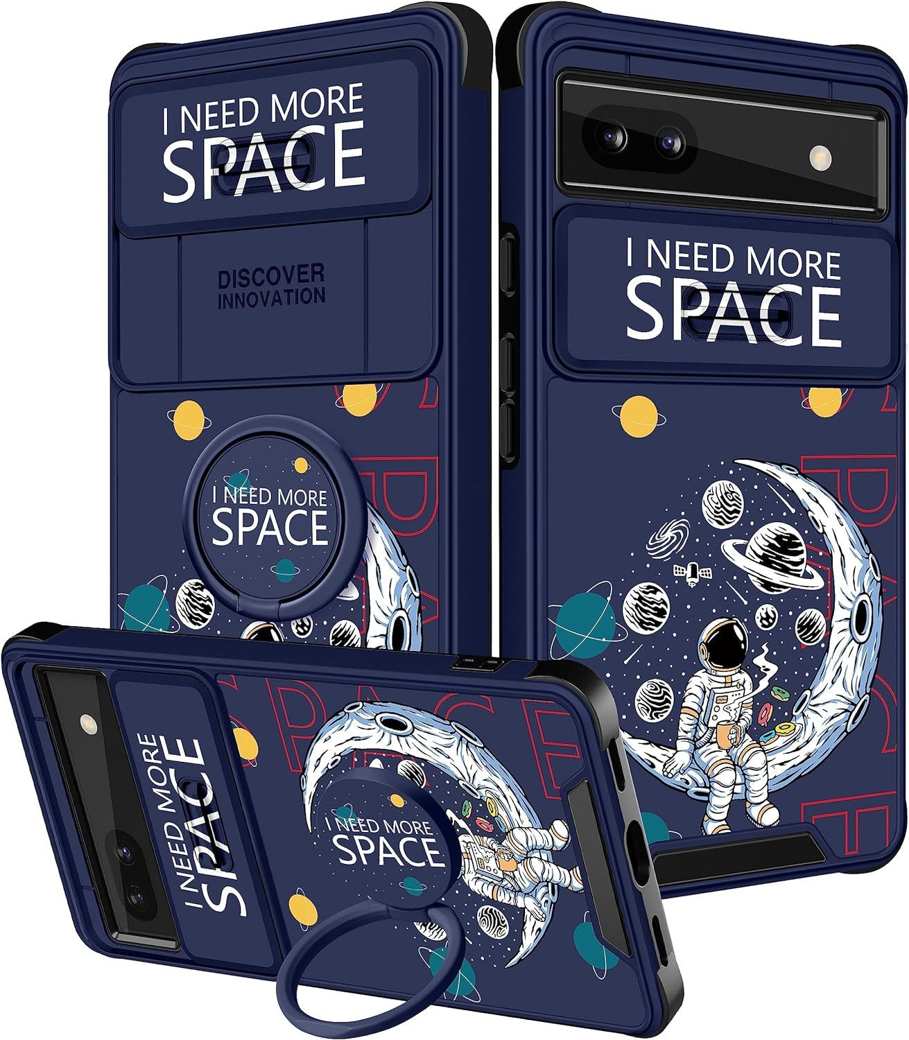 Funermei (2In1 for Google Pixel 6A Case for Women Cute Butterfly Girls Cover Girly Kawaii Aesthetic Butterfly Unique Design with Camera Cover and Ring Stand Funda for Google Pixel 6A Phone Case  Funermei 5-Space  