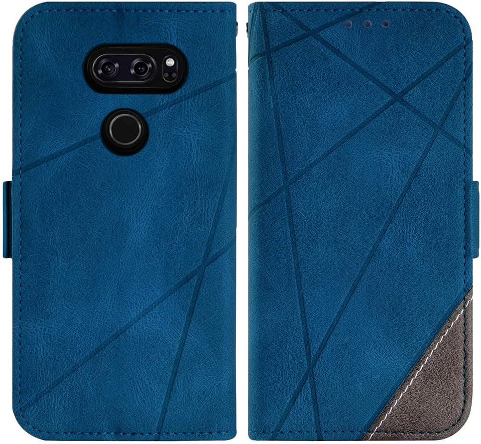 Asuwish Compatible with LG V35 Thinq V30 plus Wallet Case and Tempered Glass Screen Protector Flip Cover Card Holder Cell Accessories Phone Cases for LGV30 LGV35 LG30 LG35 V 30 35 V30+ V30S H931 Blue  Asuwish   