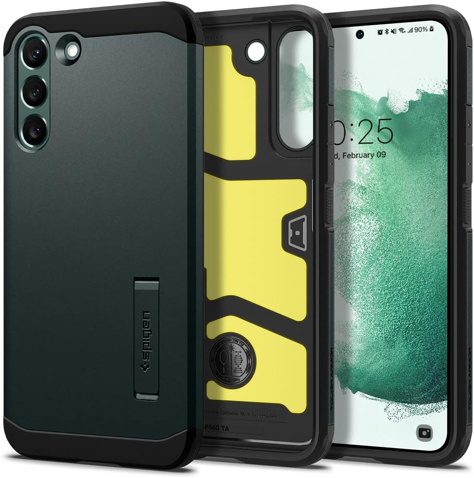 Spigen Tough Armor Designed for Galaxy S22 plus Case (2022) - Gunmetal  Spigen Abyss Green  