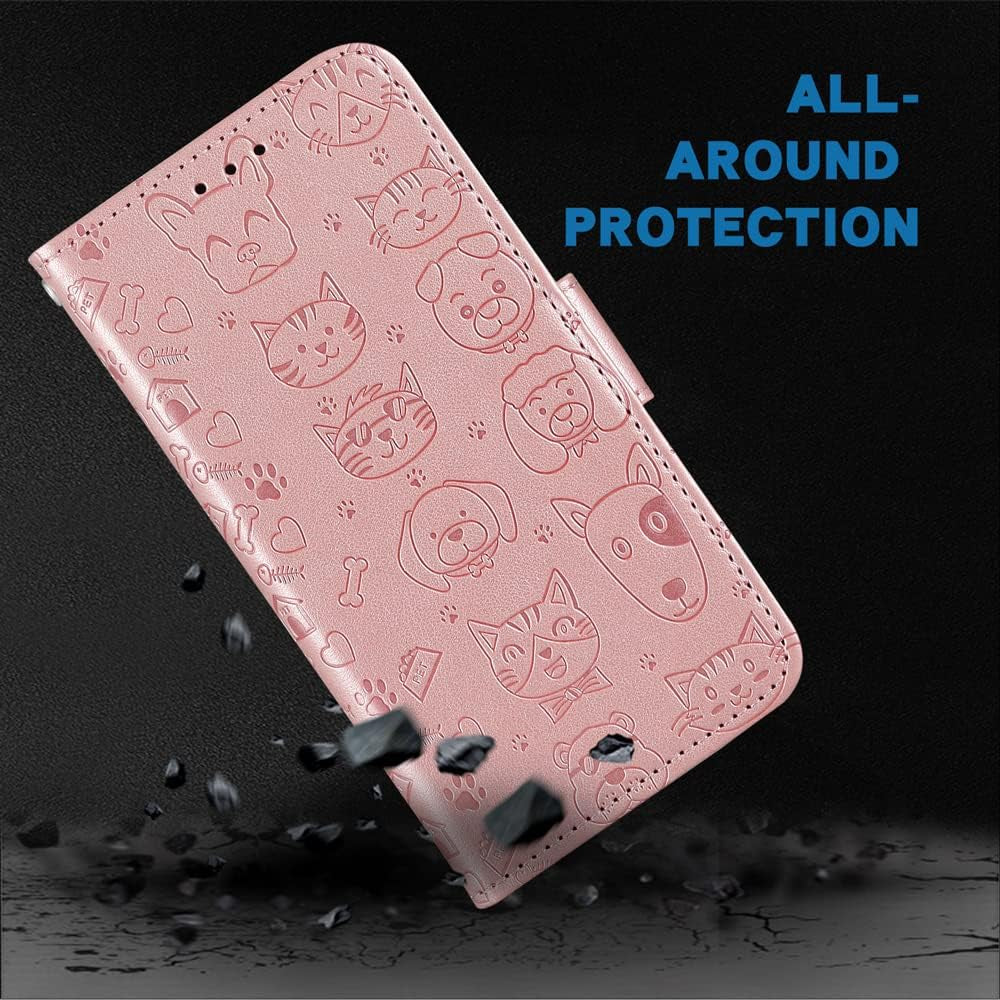 FDCWTSH Compatible with LG G7 Thinq Wallet Case Wrist Strap Lanyard Leather Flip Card Holder Stand Cell Phone Cover for LGG7 One G 7 plus LG7 Fit Lg7Thinq 7G Thin Q G7+ G7Thinq Lgg7Thinq Men Rose Gold  FDCWTSH   