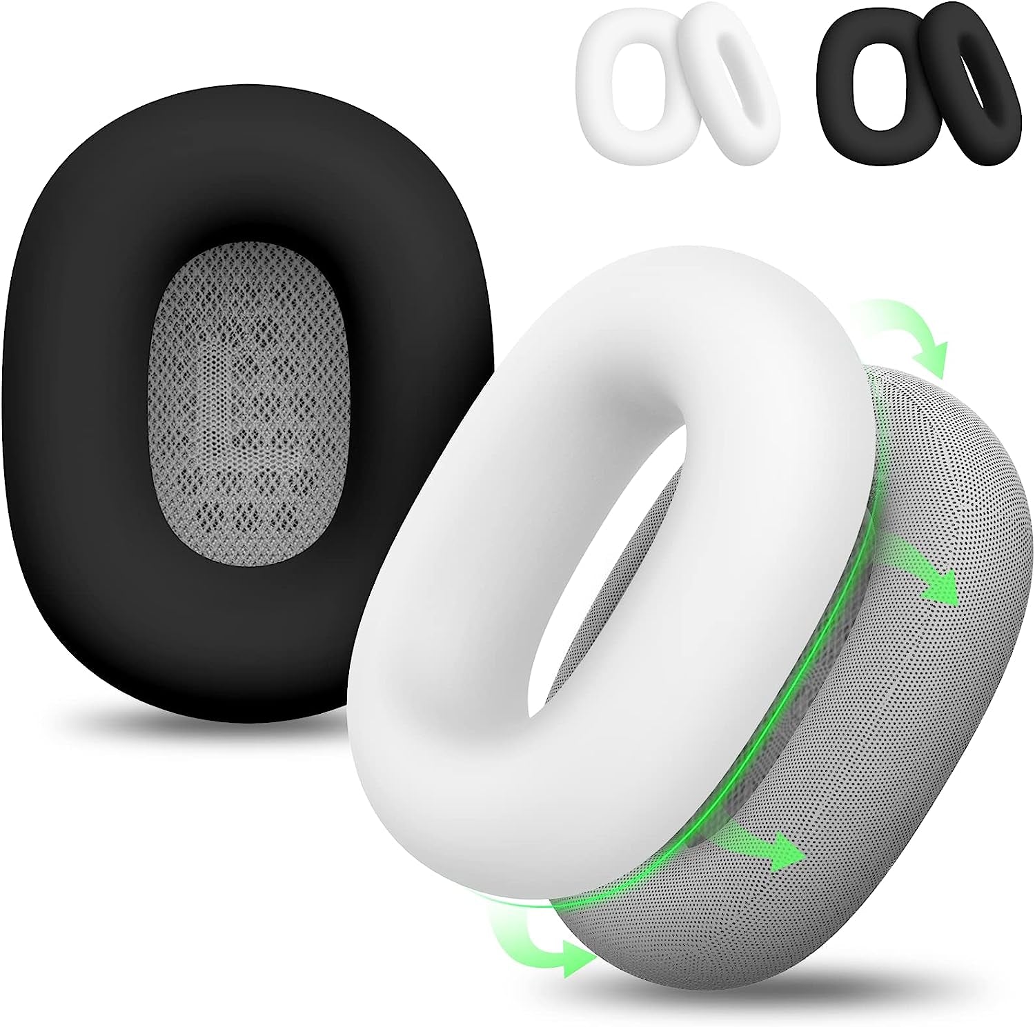 Linsaner Case Compatible for Airpods Max Earpads, Earcup Cover Protector, Silicone Earphone Protective Earpad Cover Accessories for Airpod Max Headphones Ear Pads, White  Linsaner Black+White  