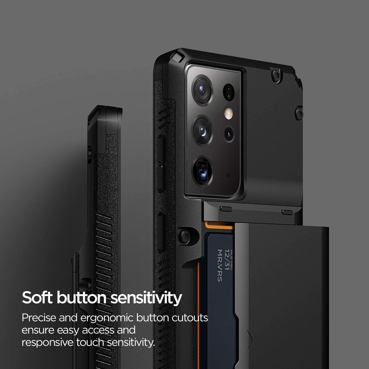 VRS DESIGN Damda Glide Pro Phone Case Compatible with Galaxy S21 Ultra 6.8 Inch (2021) Black  VRS Design   