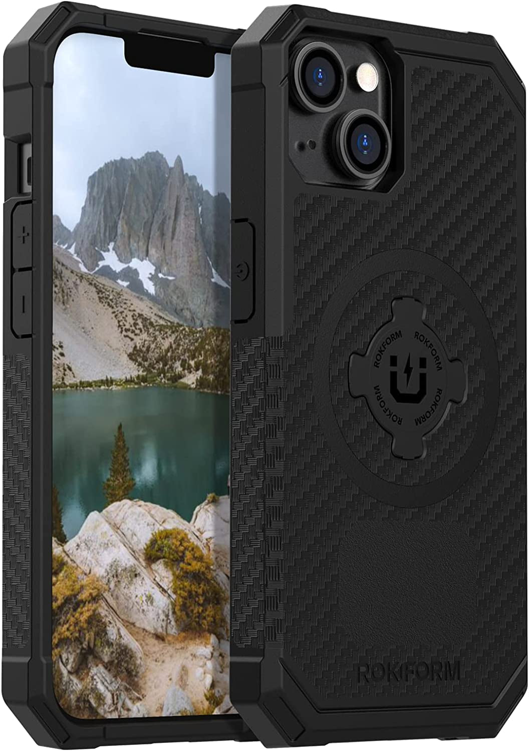 Rokform - Iphone 14 Pro Case, Crystal Series, Dual Magnet + Magsafe Compatible, Clear Apple Case, Iphone Cover with Roklock Twist Lock, Slim Magnetic Drop Tested Armor (Clear)  Rokform Black Iphone 14 