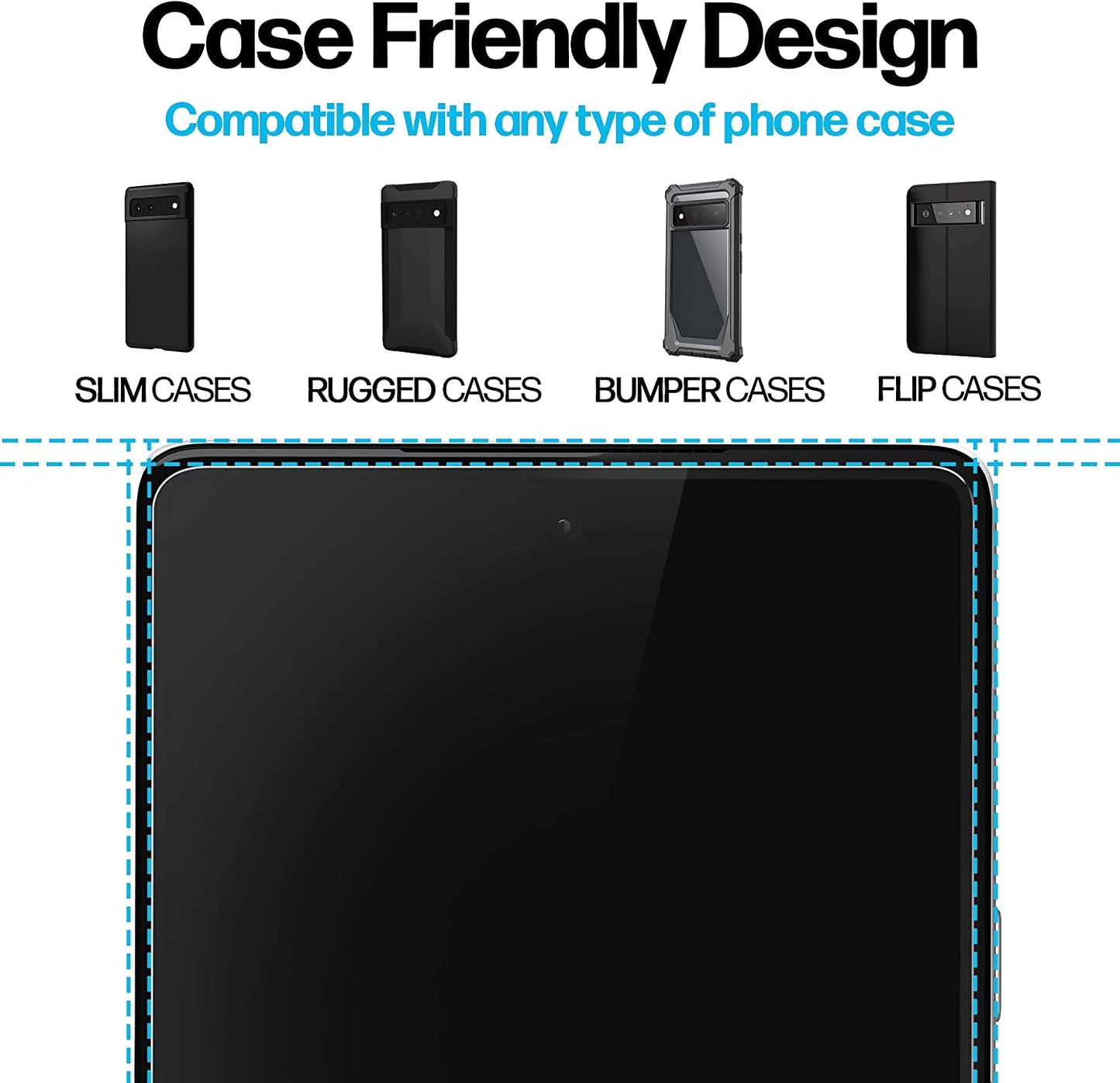 Power Theory for Google Pixel 6 PRO Screen Protector [2 Pack] [Not Glass] Case Friendly, Full Cover, Flexible Film anti Scratch  Power Theory   