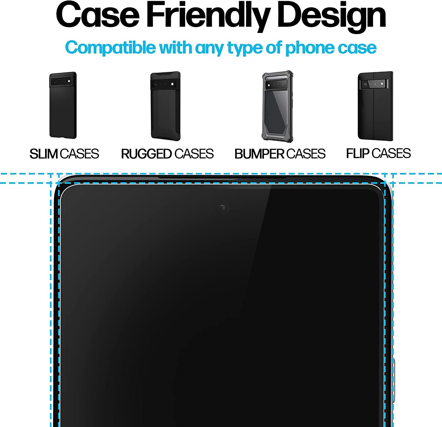 Power Theory for Google Pixel 6 PRO Screen Protector [2 Pack] [Not Glass] Case Friendly, Full Cover, Flexible Film anti Scratch  Power Theory   