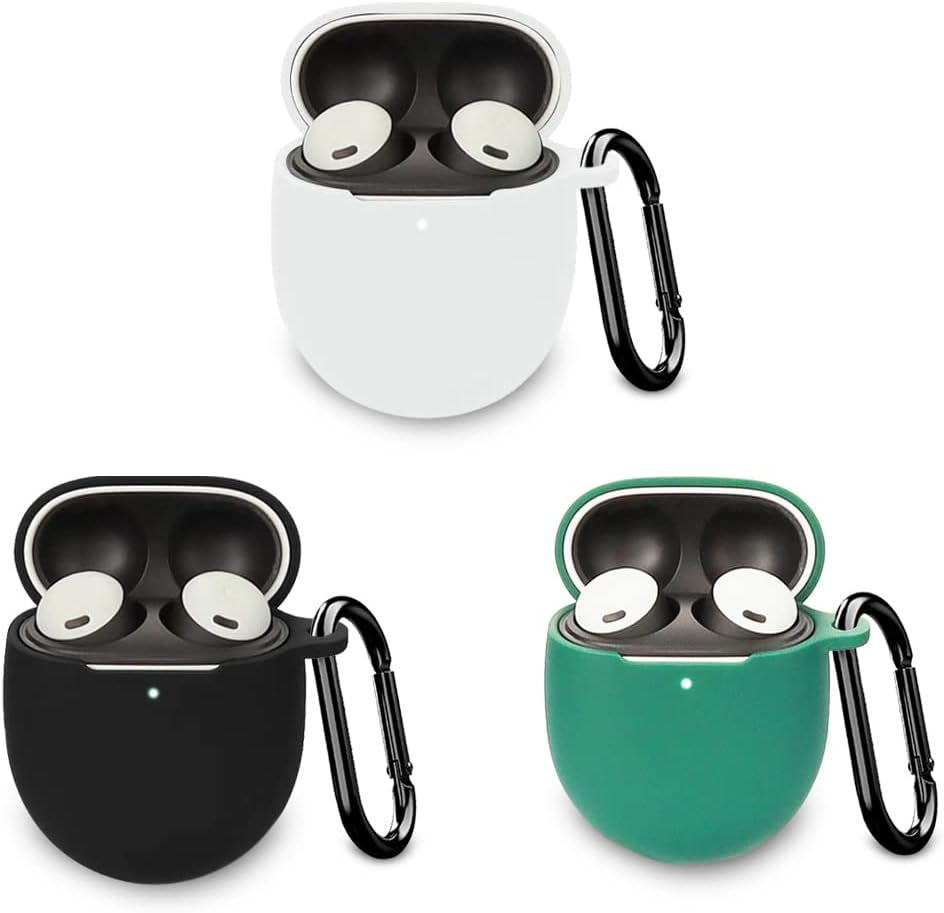 3 Pack | Autosonic Case Designed for Google Pixel Buds Pro (2022) | Soft Silicone Material, Protective Pixel Earbuds Skin | Black, White and Green  AutoSonic   