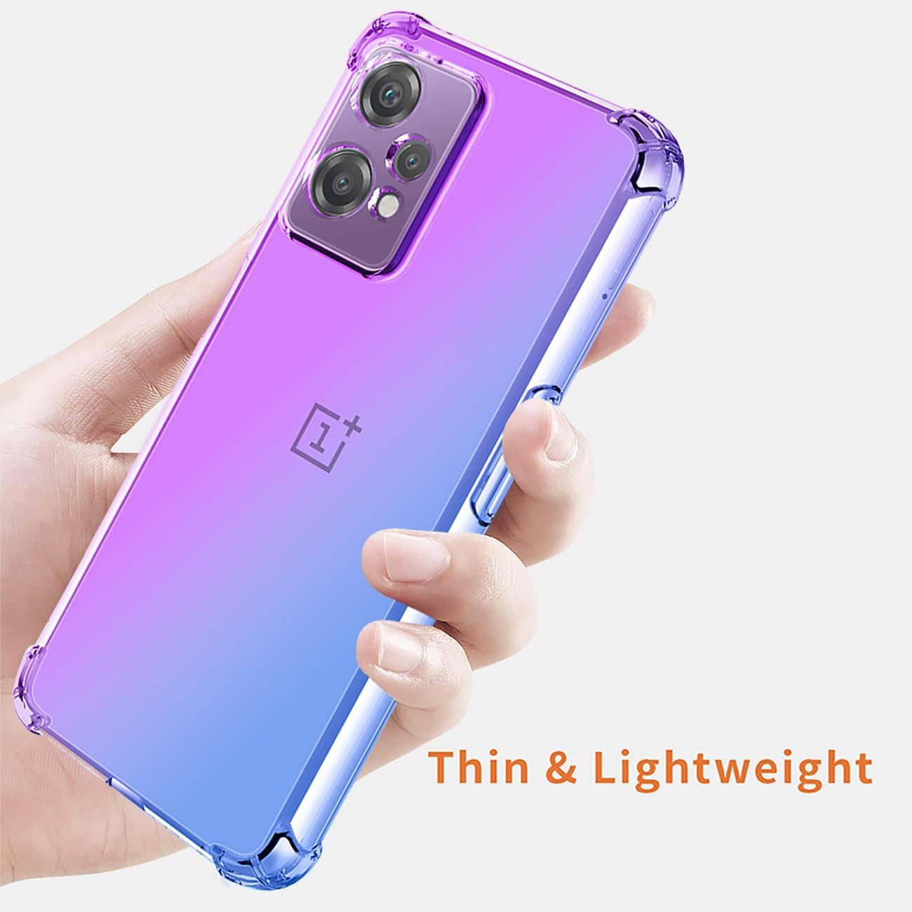 DFTCVBN Phone Case for Oneplus Nord CE 2 Lite 5G Case, CPH2381 Case with HD Screen Protector, Crystal Rainbow Gradient Slim Clear Phone Cover TPU Protective Case for Oneplus Ce 2 Lite 5G Purple/Blue  DFTCVBN   