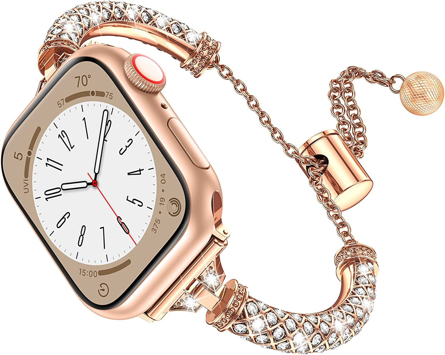 LETOID Bling Band Compatible with Apple Watch – 38Mm 40Mm 41Mm 42Mm 44Mm 45Mm 49Mm Women Fancy Slim Metal Bracelet Strap with Rhinestone for Iwatch Series 8 7 SE 6 5 4 3 2 1  LETOID   