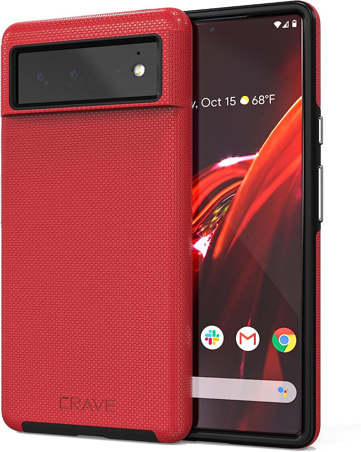 Crave Dual Guard for Google Pixel 6, Shockproof Protection Dual Layer Case for Google Pixel 6 - Black  Crave Red  