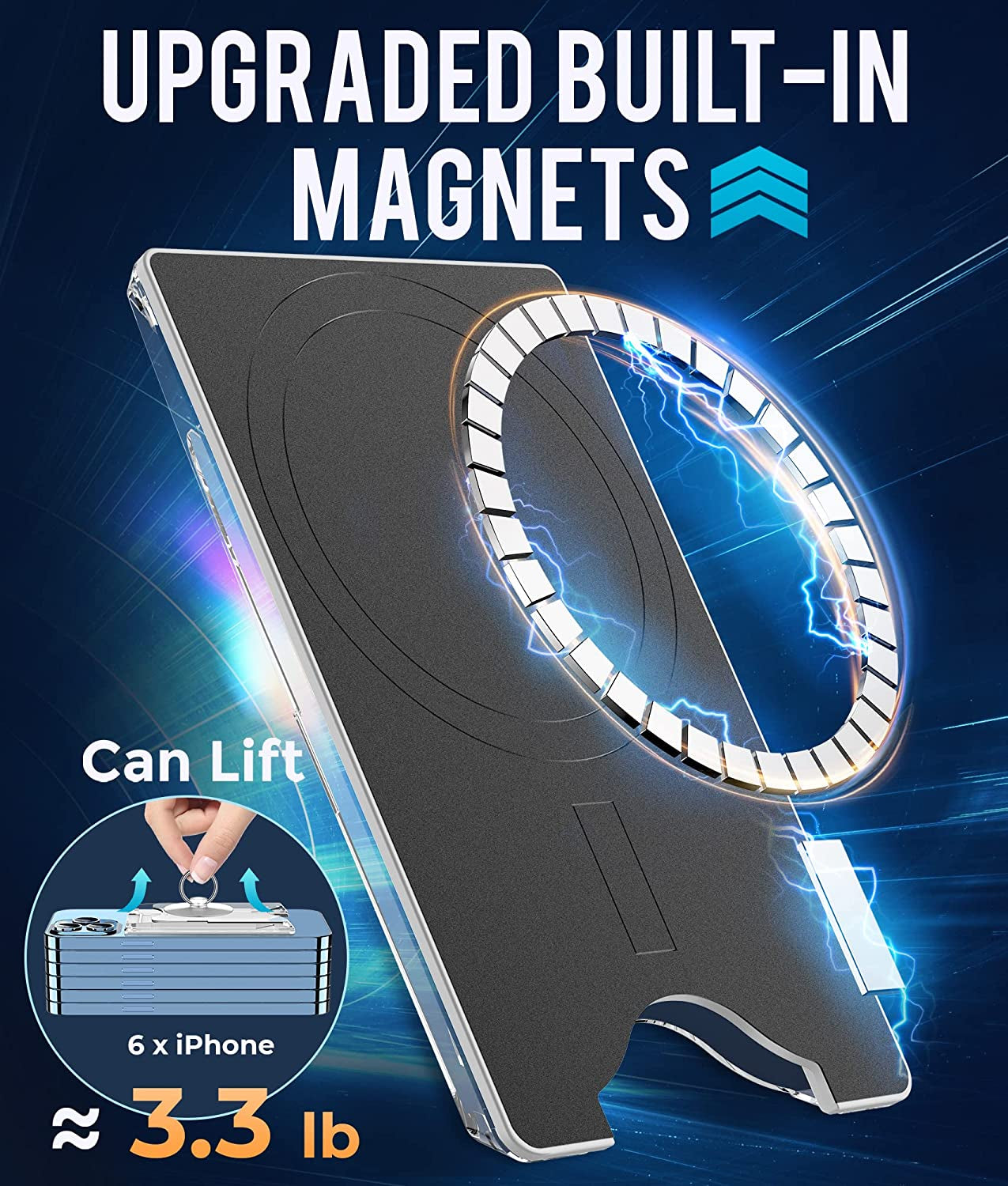 Shields up Designed for Iphone 14 Pro Wallet Case with Card Holder Magnetic [3 Cards] Compatible with Magsafe, Crystal Clear [Anti-Yellowing Technology] Slim Shockproof Protective Cover - Clear  Shields Up inc   