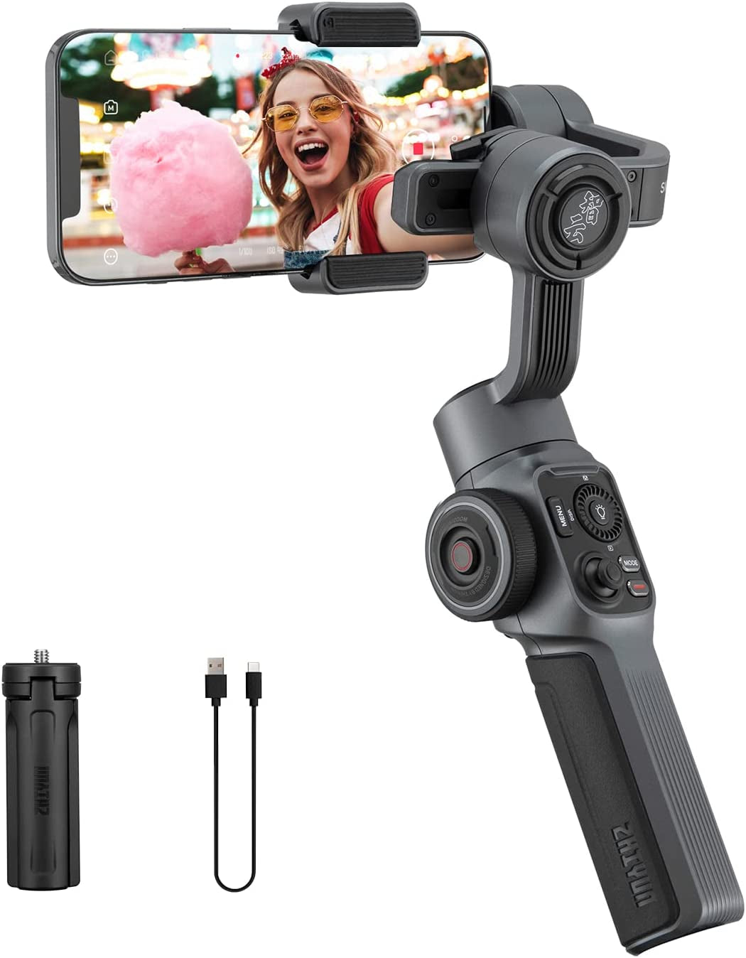 Zhiyun Smooth 5 Gimbal Stabilizer, 3-Axis Handheld Smartphone Gimbal with Tripod for Iphone Android Ideal for Vlogging Youtube Vlog Tiktok Instagram Live Video  ZHIYUN   