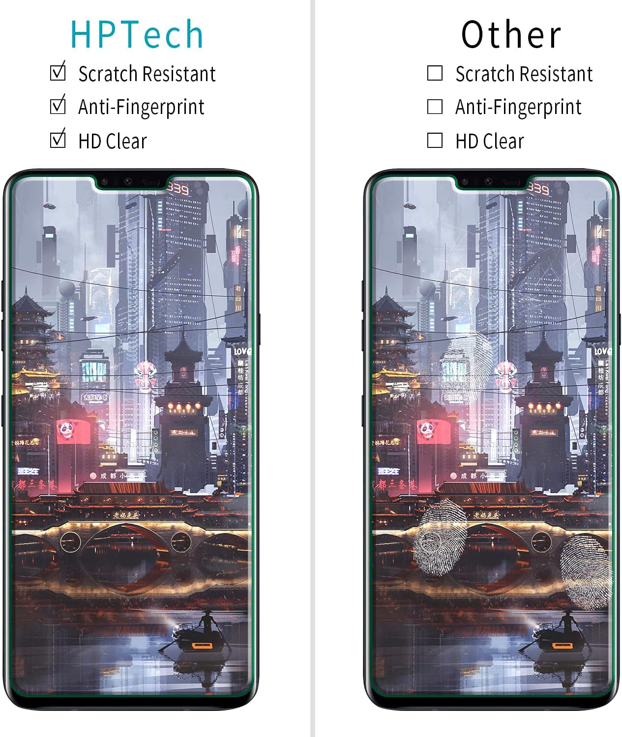 Hptech [2 Pack] Screen Protector for LG V40 Thinq, V50 Thinq Tempered Glass, Anti-Scratch, Bubble-Free, Case Friendly  HPTech   