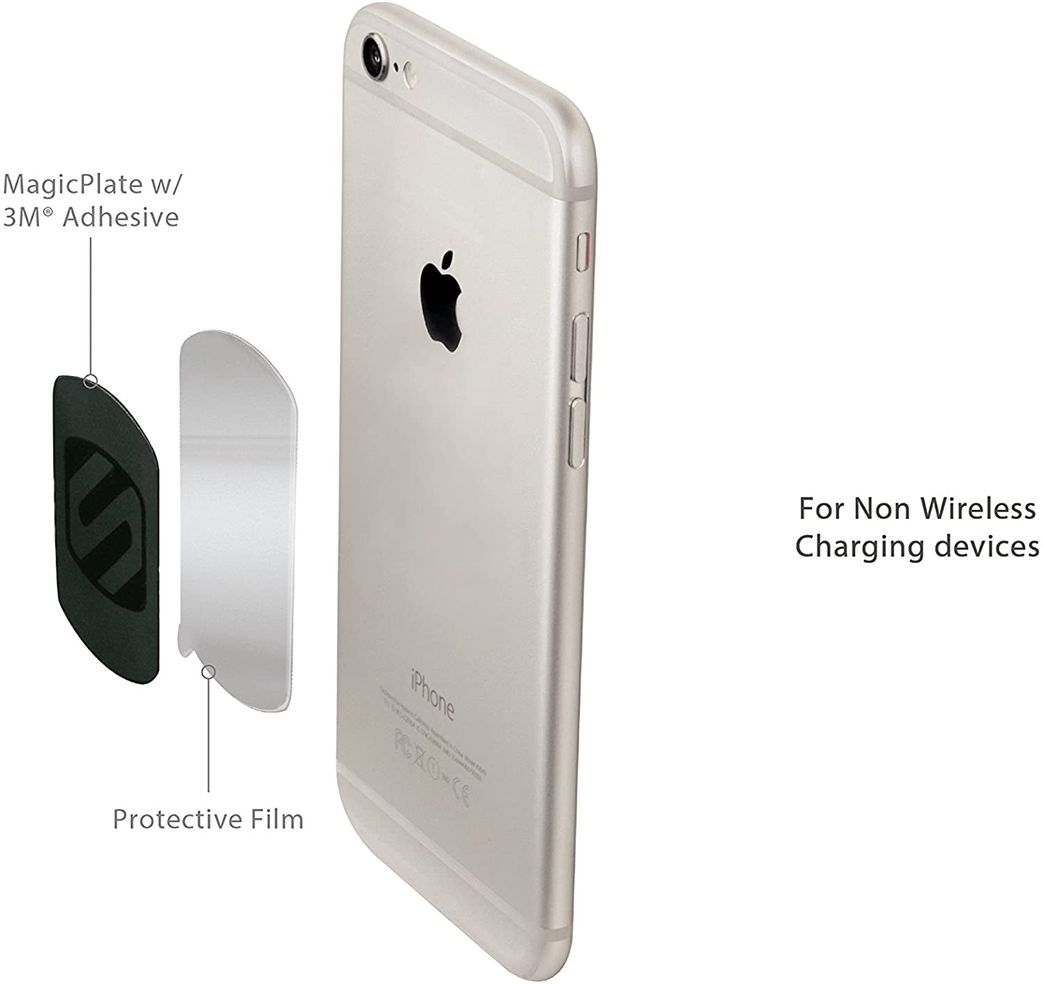 Scosche MAGRKI Magicmount Phone Replacement Plate Kit - for Magnetic Car Phone Mount Holder with Extra Strength Hold, Universal with All Devices, Black  Scosche   