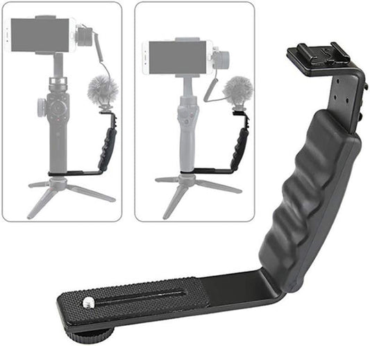 Hooshion Handheld Stabilizer Bracket Expansion Bracket Holder L-Type Handheld Holder Handle Grip for DJI Osmo Mobile 4 /OM4 /Osmo Mobile 3 for Zhiyun Smooth 4 Handhold Gimbal Stabilizer  Hooshion   