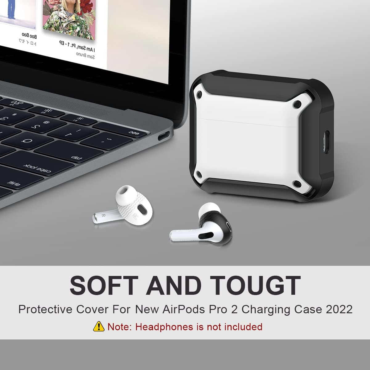 [14 in 1 Set] for Airpods Pro 2Nd Generation Case Cover, Silicone Airpod Pro 2 Case Cover for Men Women with Lanyard, Shock-Absorbing Protective Case for Airpods Pro 2Nd Generation 2022 - White  TOLUOHU   