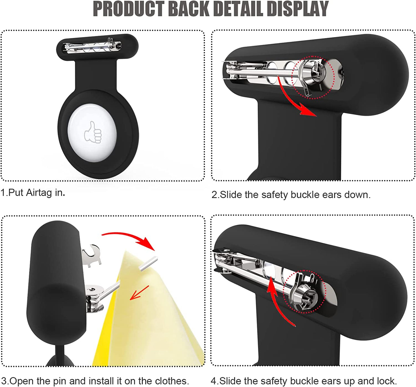 HLHGR Airtag Case Holder for Kids,Hidden Apple Air Tag Holder for Kids -Elderly Pet Clothing Safer Easy to Keep Hidden Pink…  HLHGR   