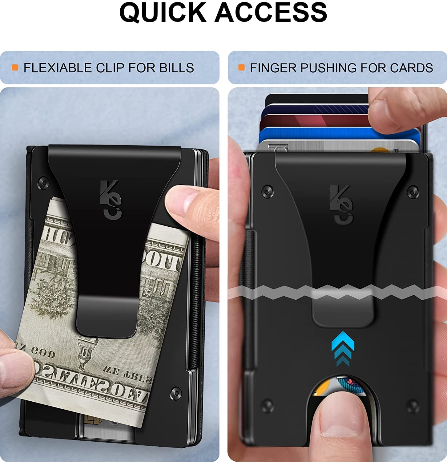 Men Wallet,Kemisant Smart Slim Wallet Money Clip for Men Compatible with Apple Airtag,Rfid Blocking  KEMISANT   