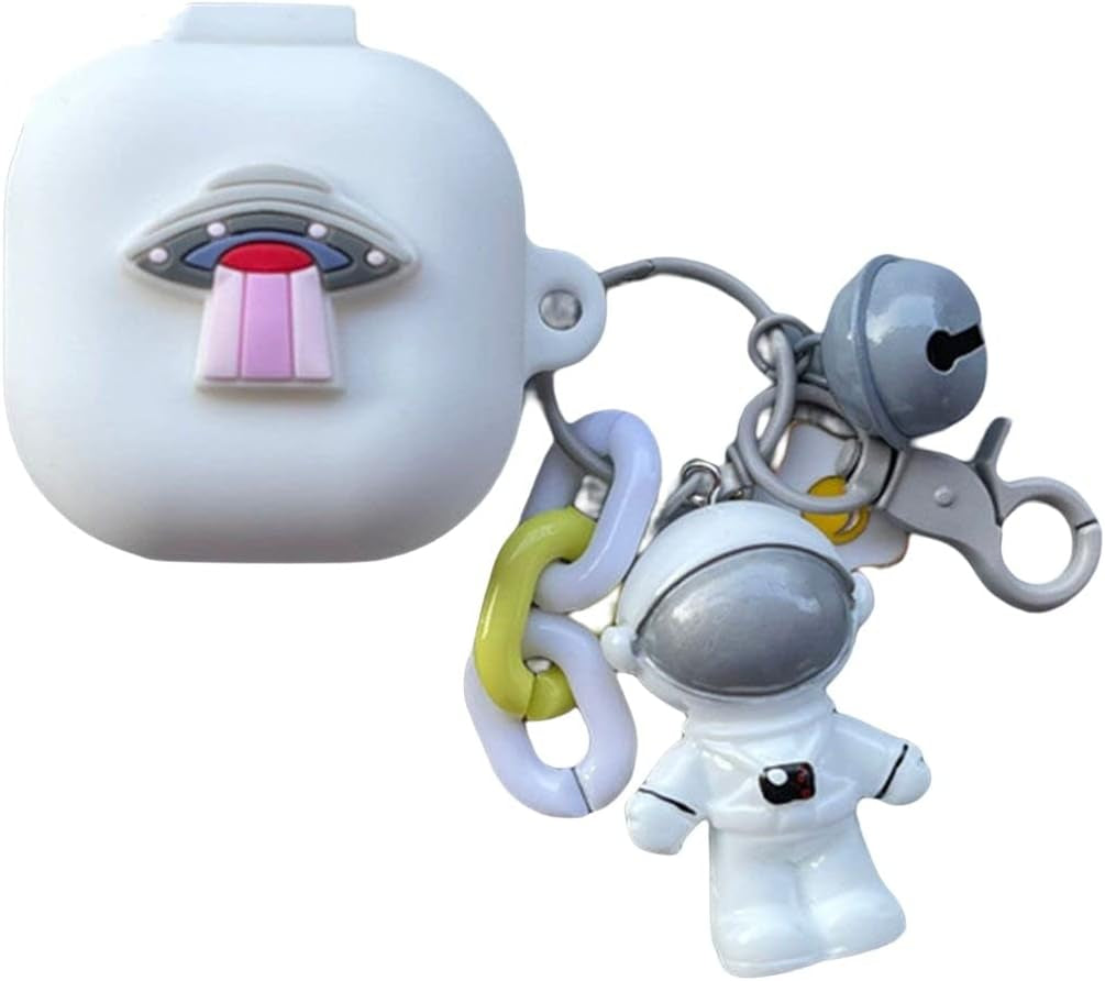 SKPY Cases for Samsung Galaxy Buds2 Pro/Buds 2/Buds Pro/Buds Live with Pendant, Cute Silicone Astronaut Cartoon Shockproof Cover for Girls Boys  SKPY Astronaut 6  