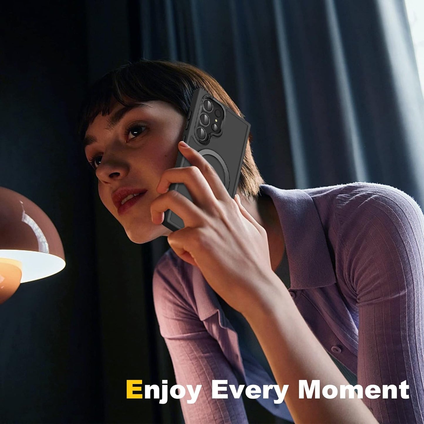 Cyberowl for Samsung Galaxy S23 Ultra Case with [3 in 1] Magnetic-Ring Stand, Military-Grade Drop Protection Translucent Matte Case for Women Men, Black  Cyberowl   