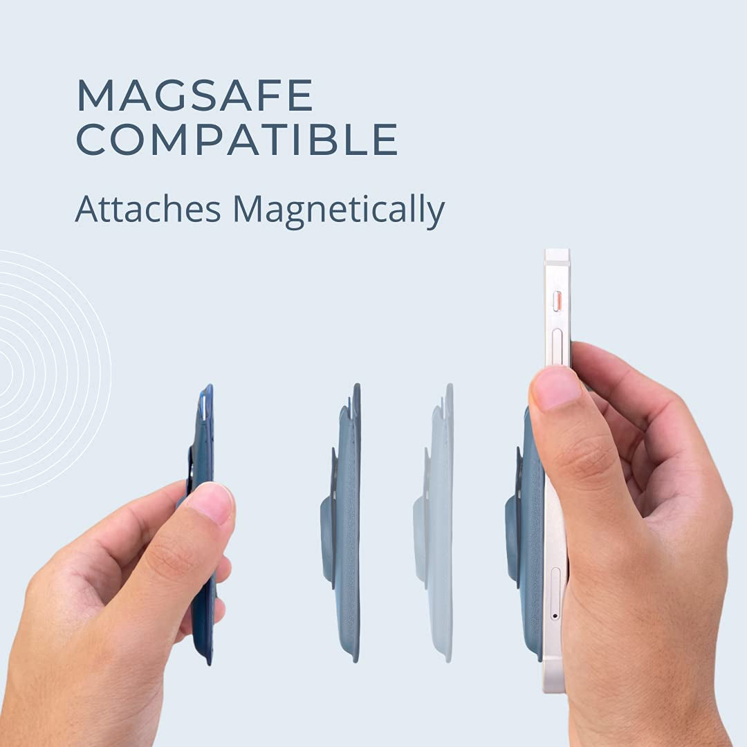 VECI Magsafe Compatible Wallet with Airtag Pocket - Wallet/Card Case Compatible with Magsafe Devices - Iphone 13 Pro Max/13 Pro/13/13 Mini, Iphone 12/12 Pro/12 Max/12 Mini (PU Leather, Blue)  VECI   