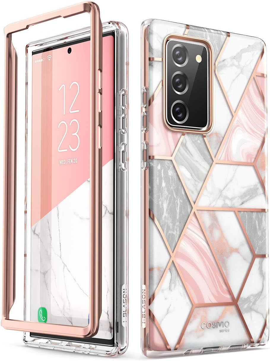 I-Blason Cosmo Series Case Designed for Galaxy Note 20 Case 5G 6.7 Inch (2020 Release), Protective Bumper Marble Design without Built-In Screen Protector (Ocean)  i-Blason Marble  