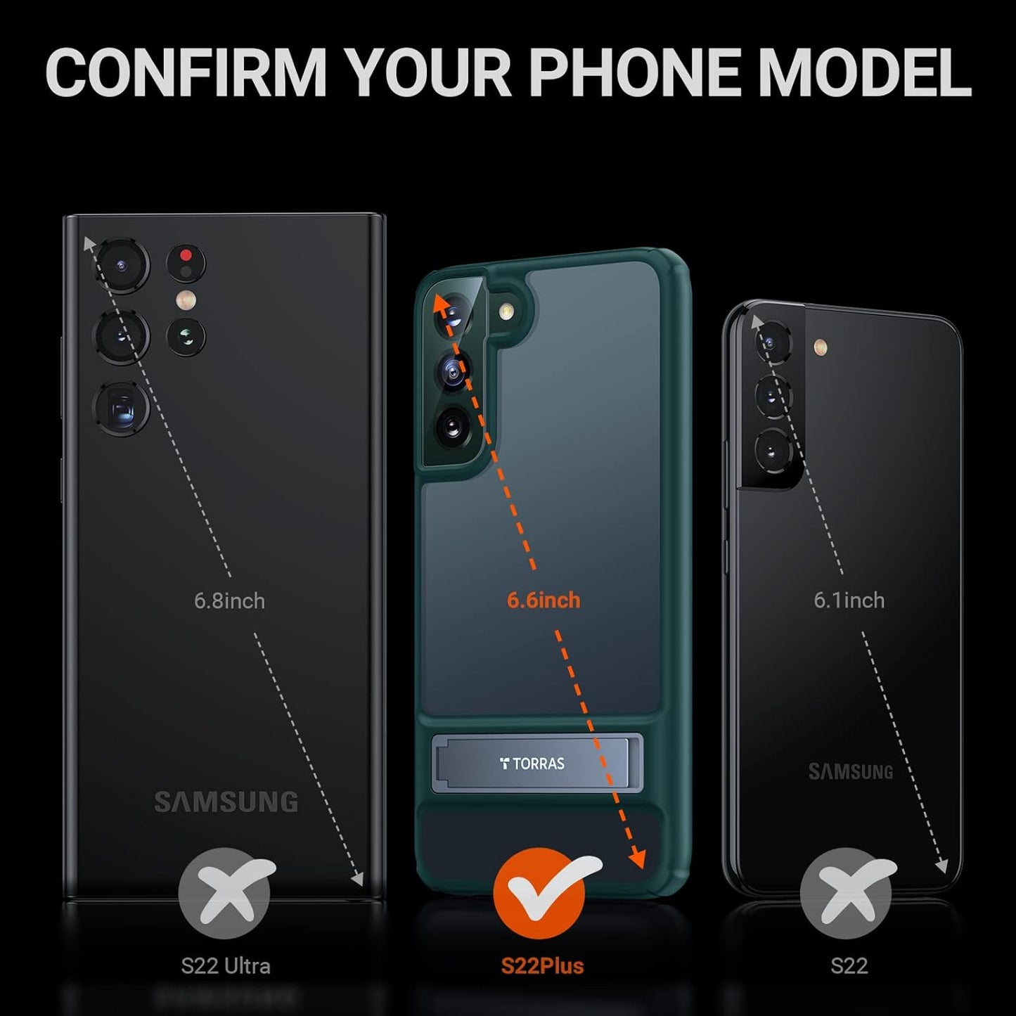 TORRAS Marsclimber for Samsung Galaxy S22+ plus Case, [Military Grade Drop Tested] [3 Stand Ways Metal Kickstand] Translucent Matte for Samsung S22 plus Case 5G, Classy Green  TORRAS   