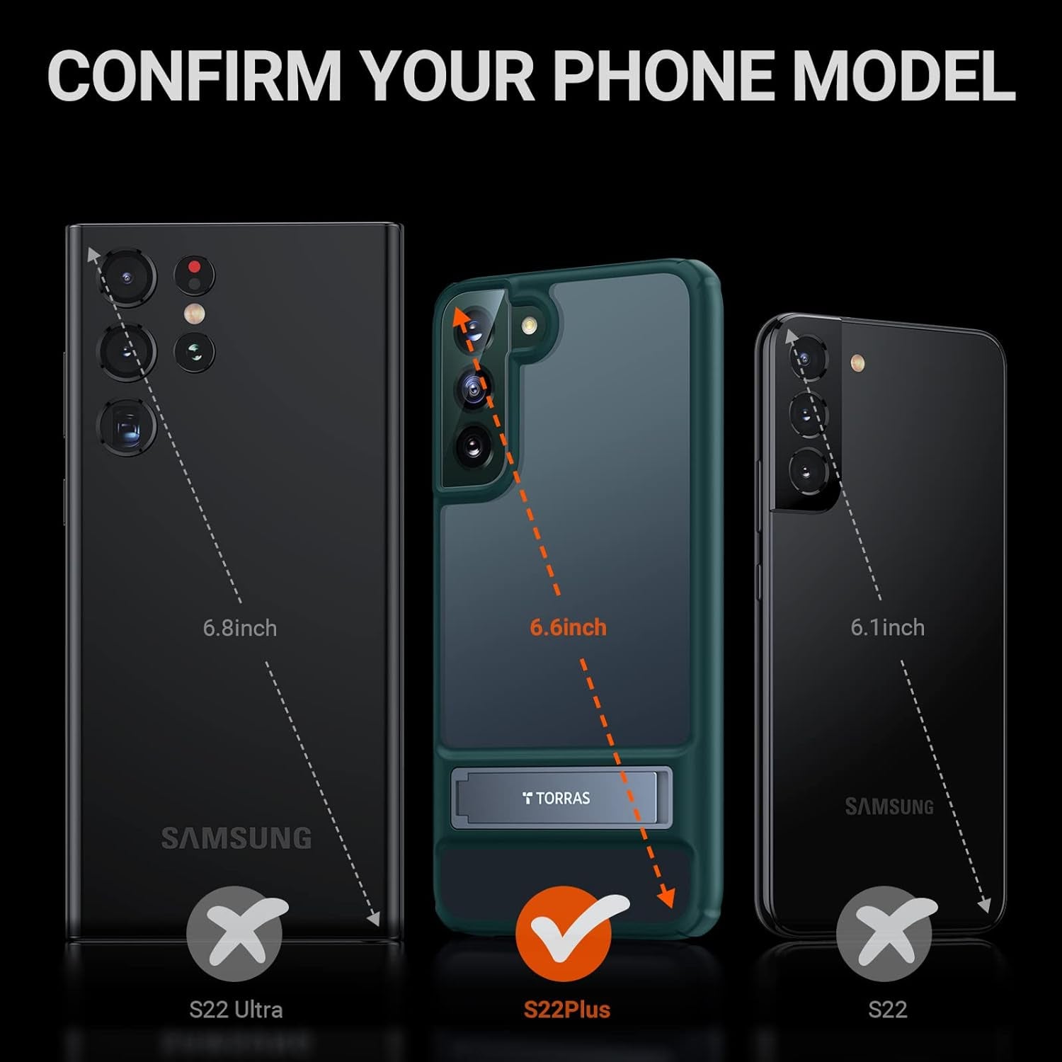 TORRAS Marsclimber for Samsung Galaxy S22+ plus Case, [Military Grade Drop Tested] [3 Stand Ways Metal Kickstand] Translucent Matte for Samsung S22 plus Case 5G, Classy Green  TORRAS   