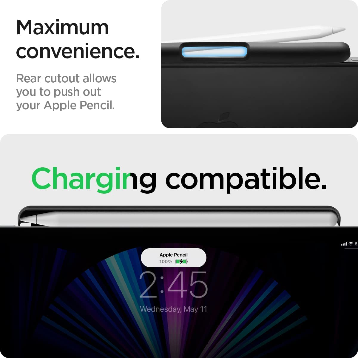 Spigen DA20 Compatible with Magic Keyboard, Smart Keyboard Folio, Smart Folio Designed for Apple Pencil Holder (2Nd Generation) - Black  Spigen   