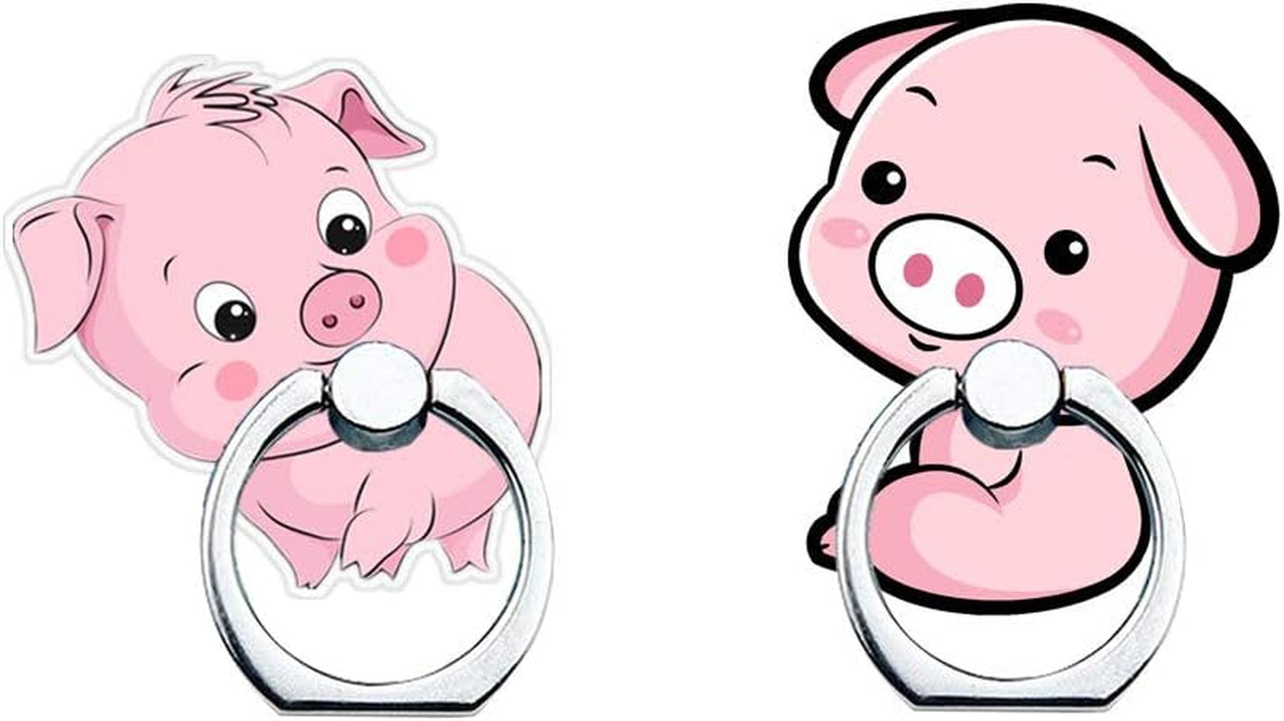 Phone Ring Holder Stand,Cute Animal Phone Ring Stand Holder 360 Rotation Kickstand Finger Ring Cute Turtle Grip Stand for Cellphones,Smartphones and Tablets  RRJQW 2 Pack Pig Phone Ring Stand  