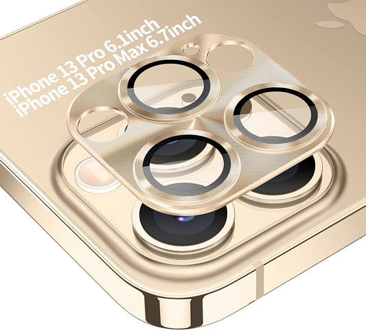 Tensea for Iphone 13 Pro / Iphone 13 Pro Max Camera Lens Protector, Tempered Glass Camera Cover Screen Protector Accessories, Aluminum Alloy Metal, Case Friendly for Iphone 13Pro / 13 Promax 2021 (Gold)  Tensea   
