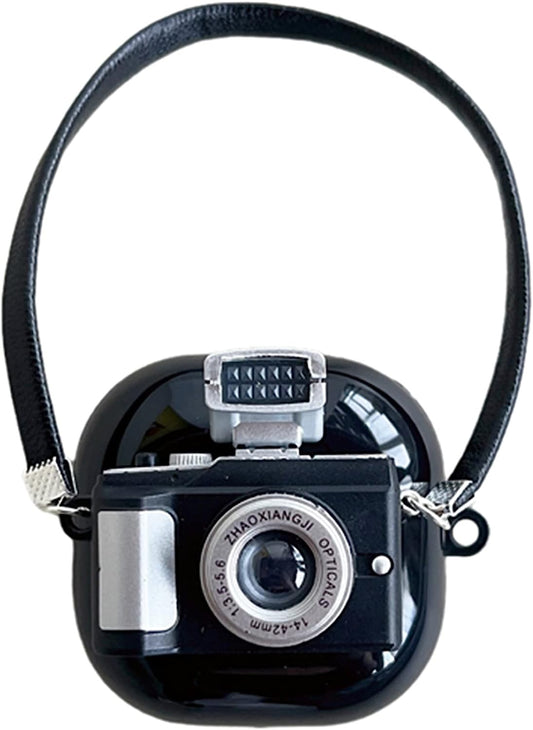 Compatible with Samsung Galaxy Buds2 Pro(2022)/Galaxy Buds Live/Galaxy Buds Pro/Galaxy Buds 2 Charging Box,3D Camera Can Light up Silicone Earphone Case with Keychain  AOLABOKY   