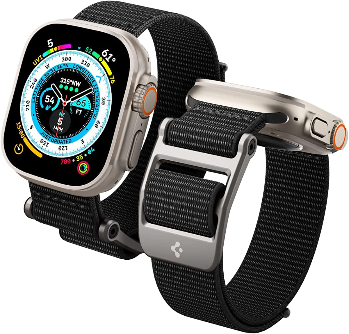 Spigen Durapro Flex Designed for Apple Watch Band for Apple Watch Ultra 49Mm, Series 8/7 45Mm, Series SE2/6/SE/5/4 44Mm and Series 3/2/1 42Mm Adjustable Solo Loop Band Strap  Spigen   