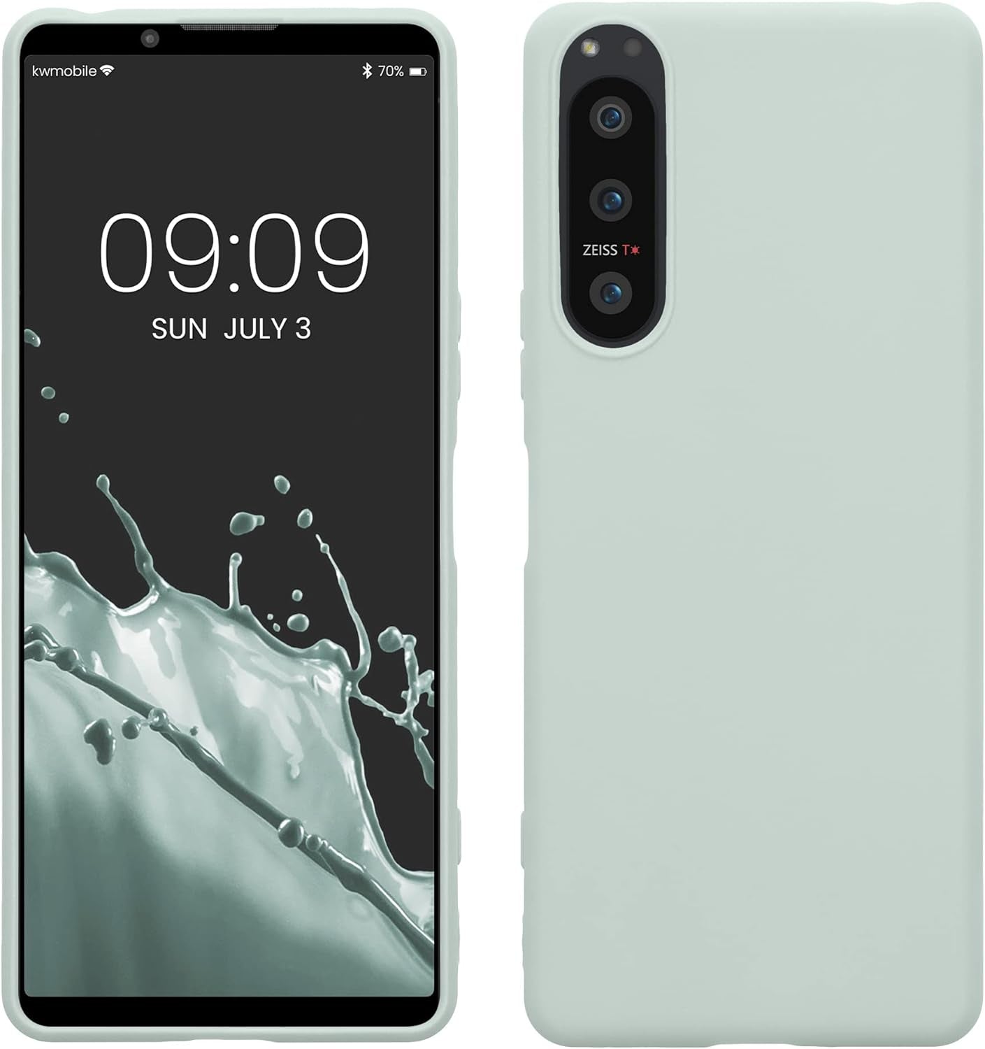 Kwmobile Case Compatible with Sony Xperia 5 IV Case - Soft Slim Protective TPU Silicone Cover - Teal Matte  KW-Commerce Cool Mint  