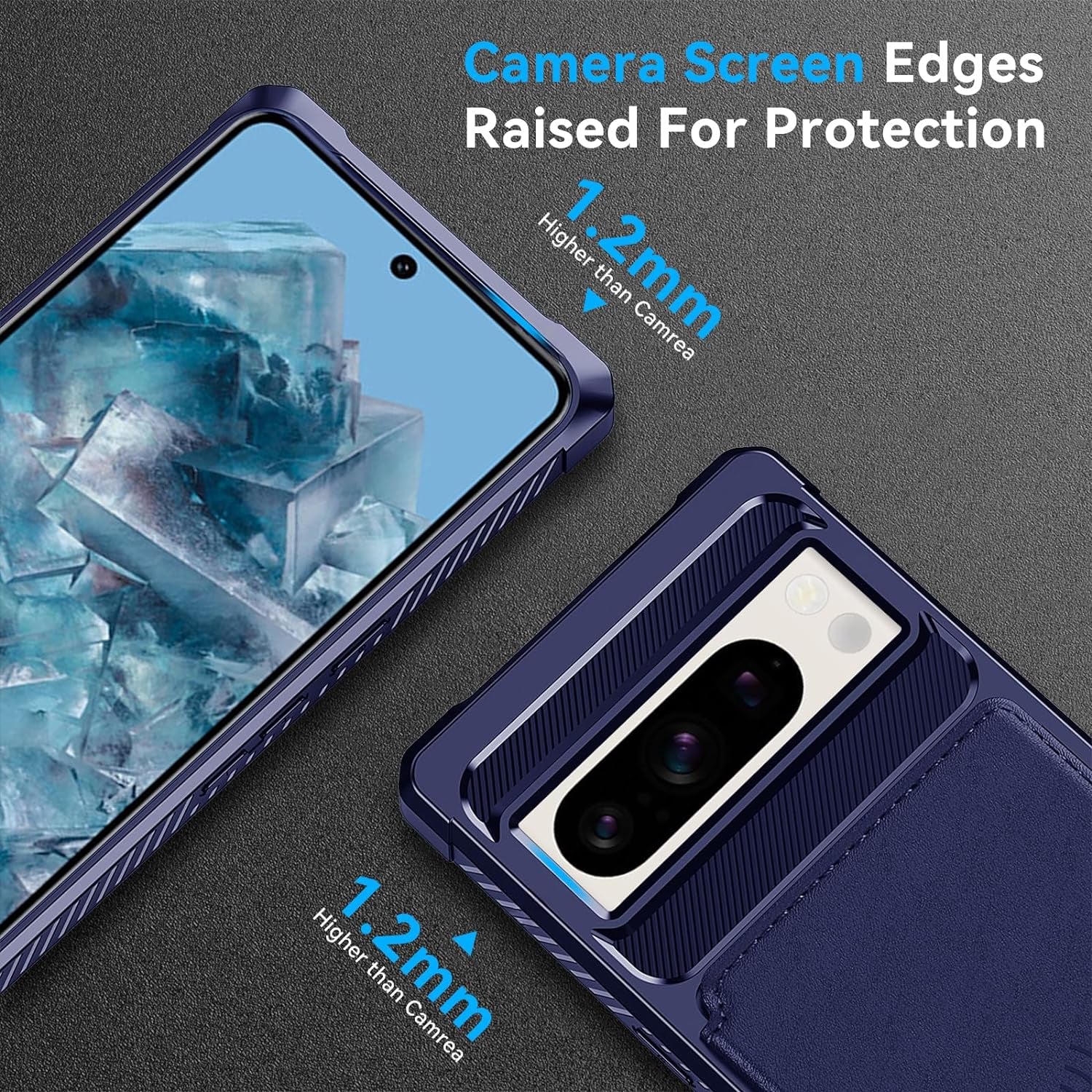 Goosebox for Google Pixel 8 Pro Case with Card Holder(5 Cards), Google 8 Pro Wallet Case Built-In Kickstand Magnetic Flip Snap Soft TPU+PU Leather Durable Shockproof Case for Google 8 Pro (Blue)  GooseBox   