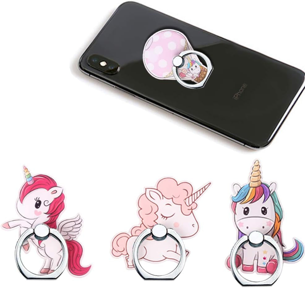 Phone Ring Holder Stand,Cute Animal Phone Ring Stand Holder 360 Rotation Kickstand Finger Ring Cute Turtle Grip Stand for Cellphones,Smartphones and Tablets  RRJQW 4 Pack Unicorn Phone Ring Stand  