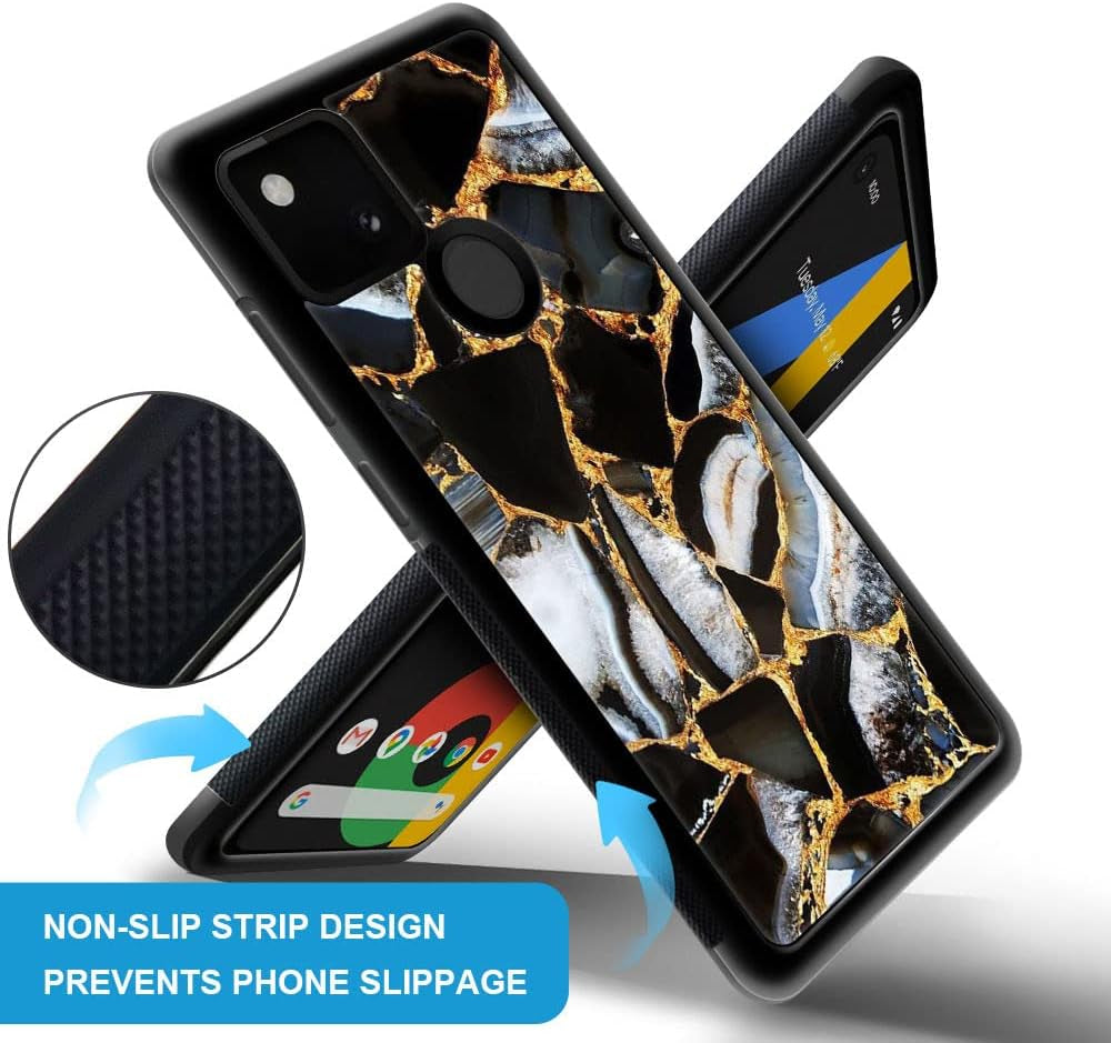 ZHEGAILIAN Case Compatible with Google Pixel 4A 5G Case,Black White Gold Marble Case for Google Pixel 4A 5G Case Men Boy,Drop Protection Case for Google Pixel 4A 5G Case 6.2-Inch  ZHEGAILIAN   