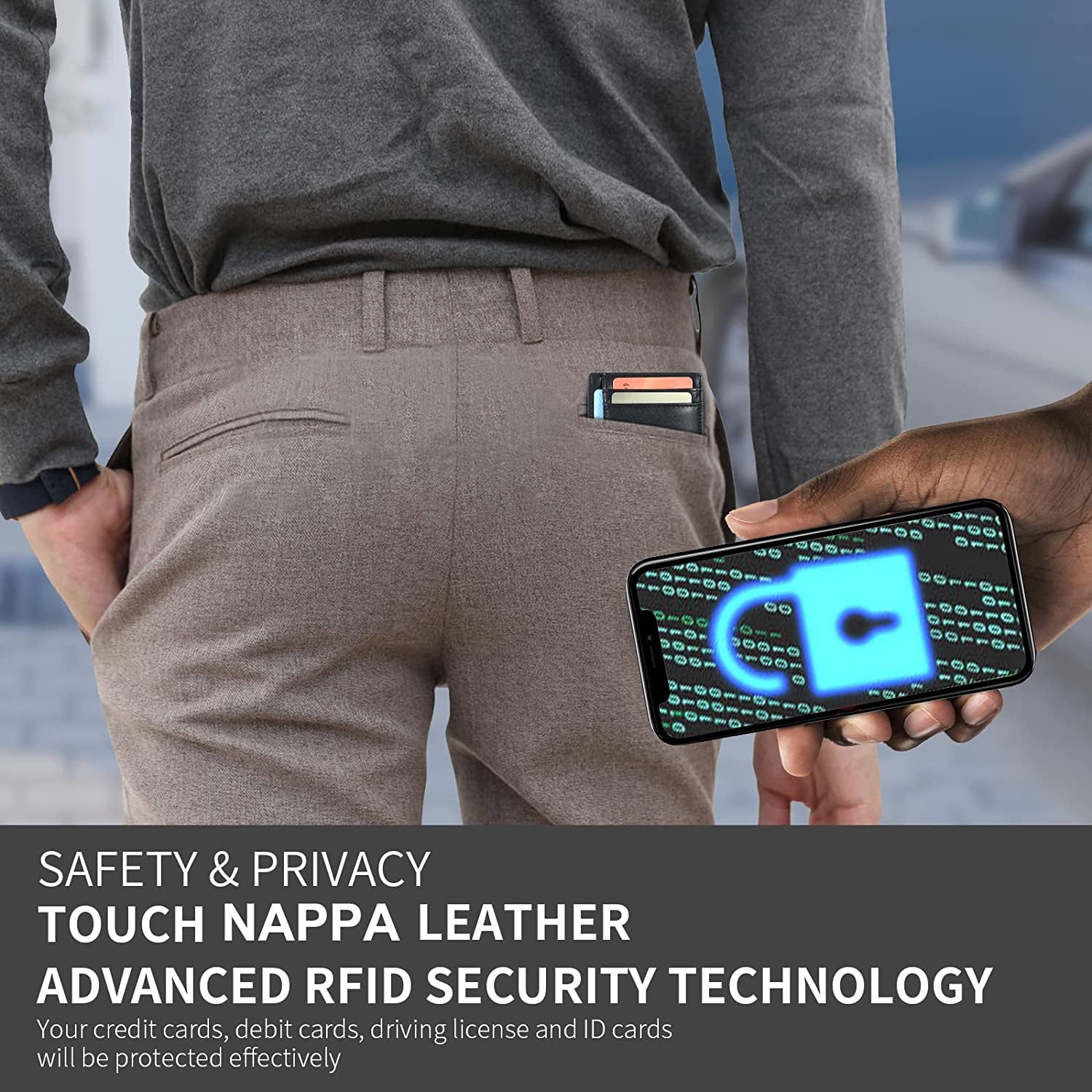 BEARTWO Holder for Airtag Wallet: Genuine Leather Slim Money Clip Wallet for Men  BEARTWO   