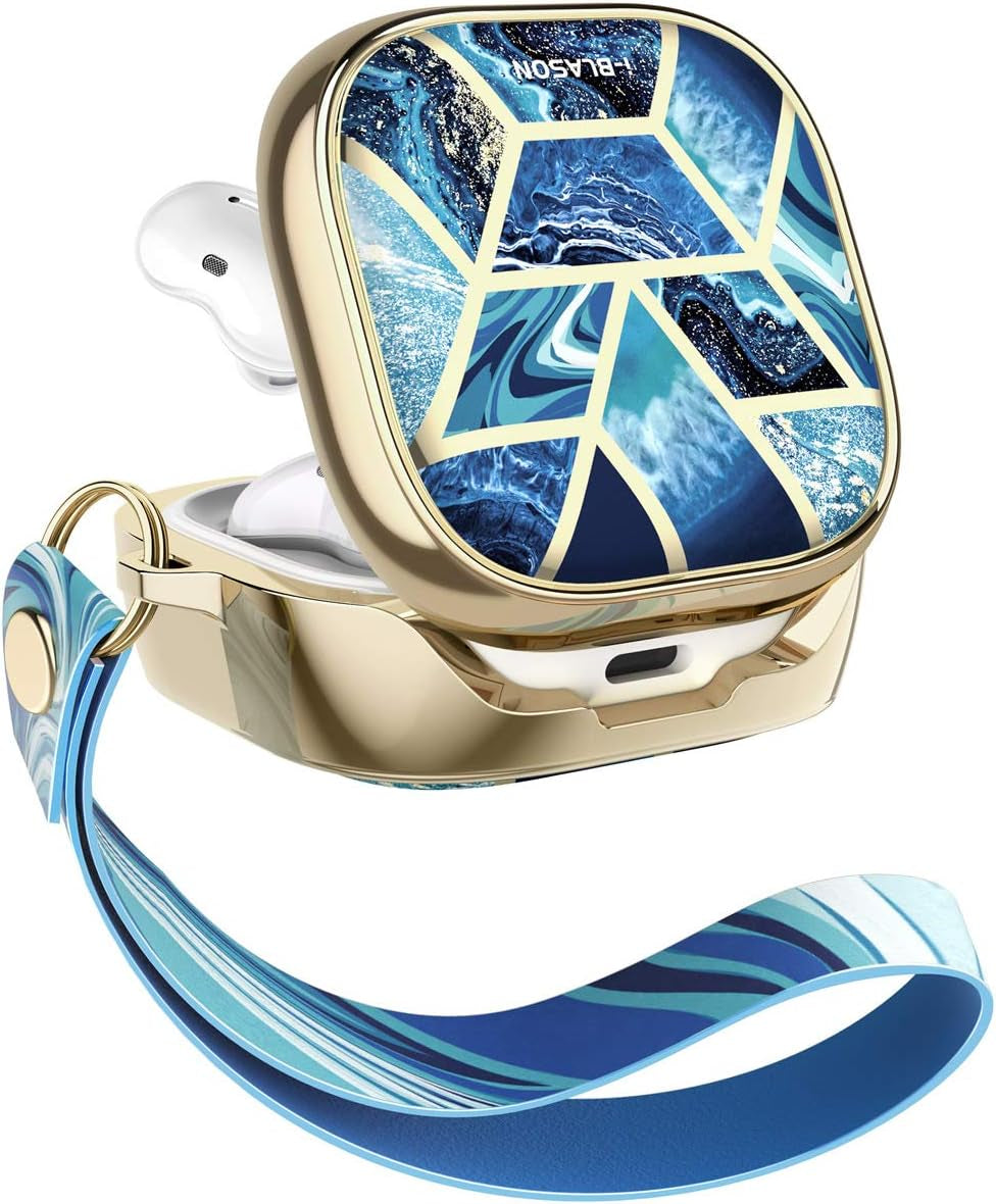 I-Blason Cosmo Series Case for Galaxy Buds2 Pro (2022)/ Galaxy Buds 2 (2021)/ Galaxy Buds Pro (2021)/ Galaxy Buds Live, 360° Protective Stylish Galaxy Buds Case (Marble)  i-Blason Ocean  