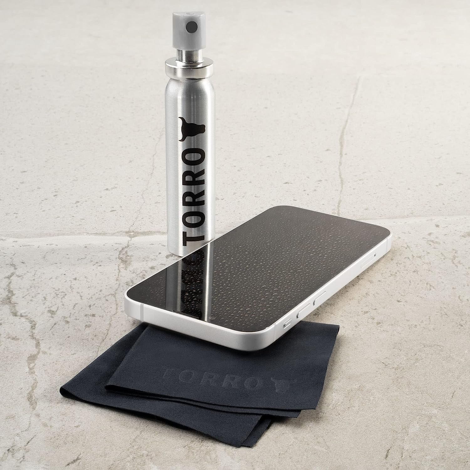 TORRO Screen/Lens Cleaner Kit – 25Ml Screen Cleaning Spray and Ultra-Premium Microfiber Cleaning Cloth (15Cm X 15Cm) Suitable for Smartphone, Ipad, Laptop, Macbook and More  B.A.M Worldwide ltd   