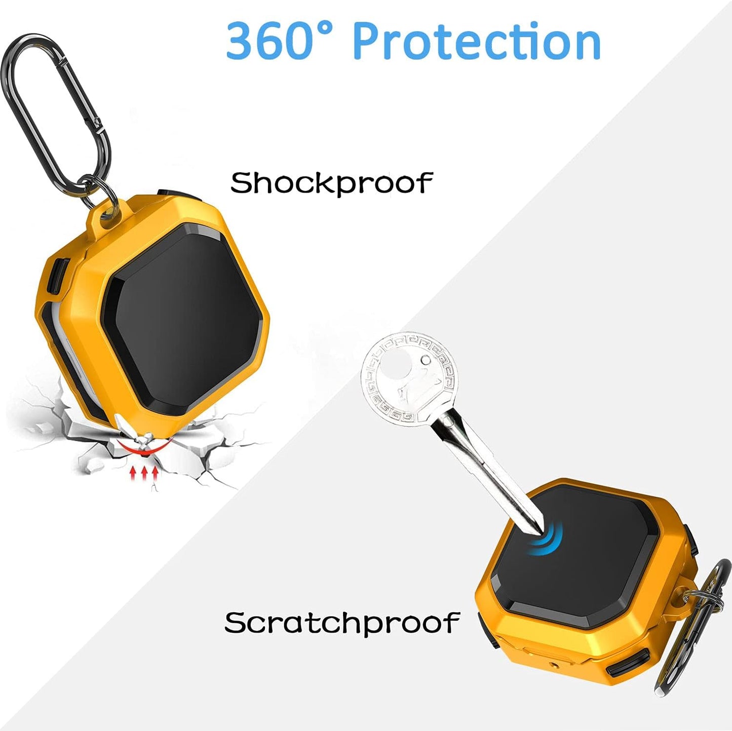 Wocoxo Compatible with Galaxy Buds Pro Case/Galaxy Buds Live Case, Shock-Proof Portable Protective Cover with Keychain (Yellow)  Wocoxo   